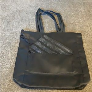 Bath and Body Works tote & mini bag, grey/sequins